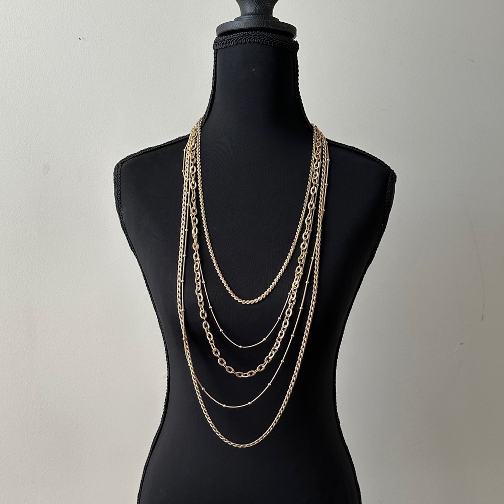 Lia Sophia Gold Multi-Layer Gold Necklace